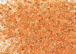 Бисер Япония MIYUKI Delica цилиндрический 11/0 5г DB-0045 апельсин серебряная линия внутри